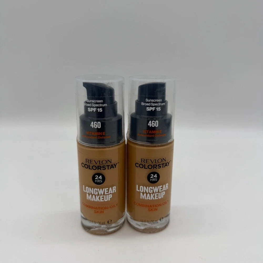 Revlon ColorStay Longwear Makeup 460 Macadamia Combination Oily Skin SPF 15 2pk